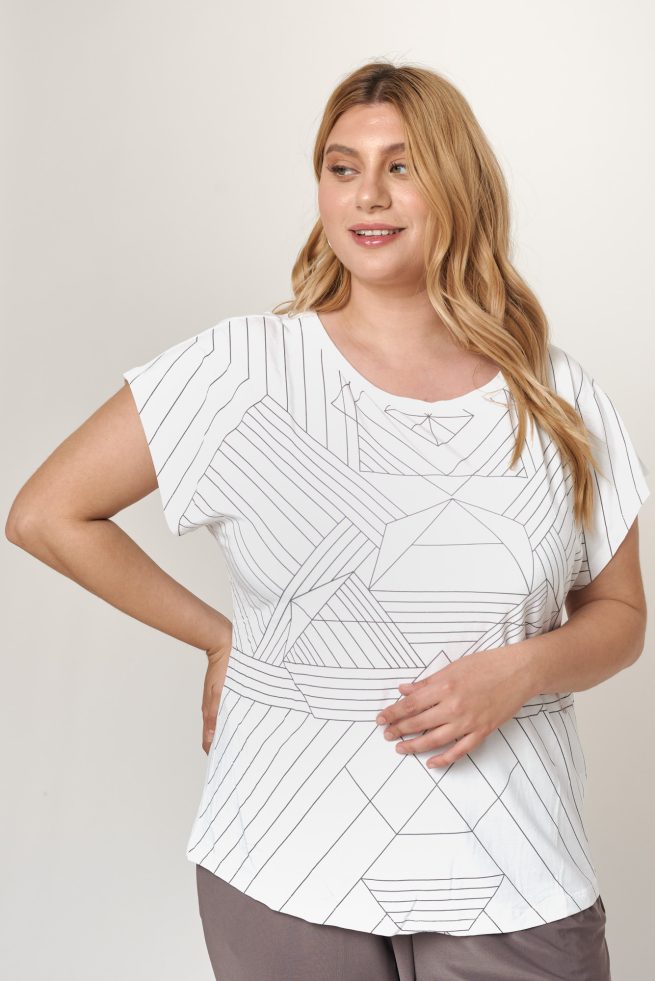 Ελαστικό T-shirt Με Στάμπα Ioli