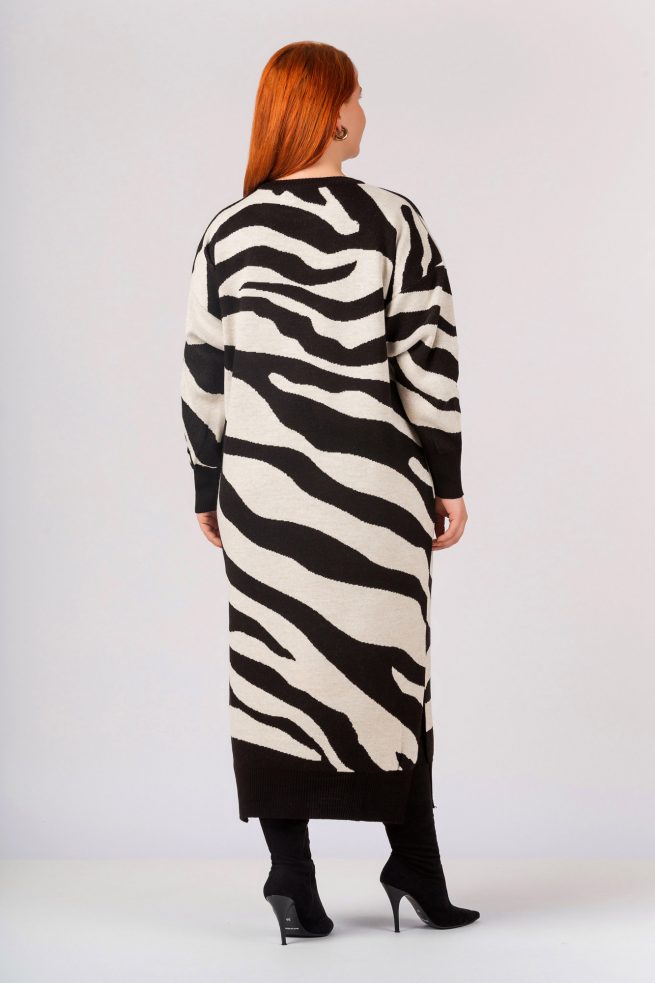 Πλεκτό Φόρεμα Zebra Alicia Μαύρο