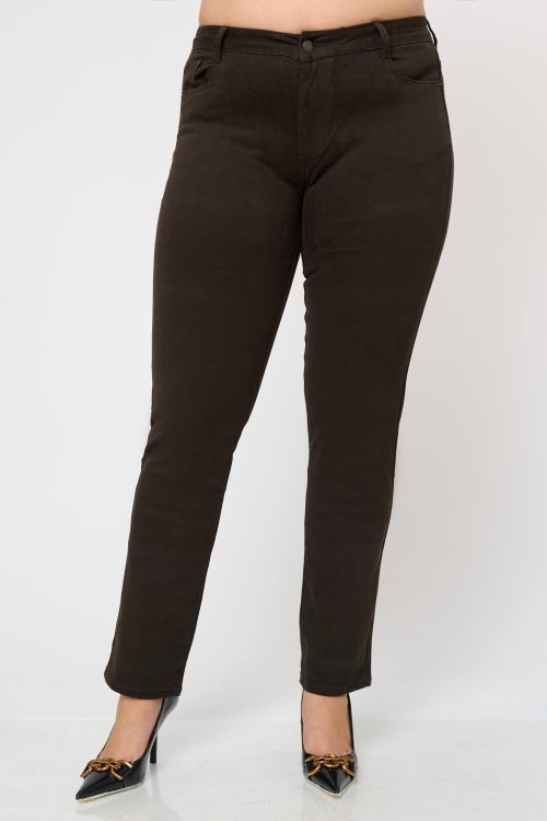 Τζιν Παντελόνι Slim Fit Charlotte Καφέ