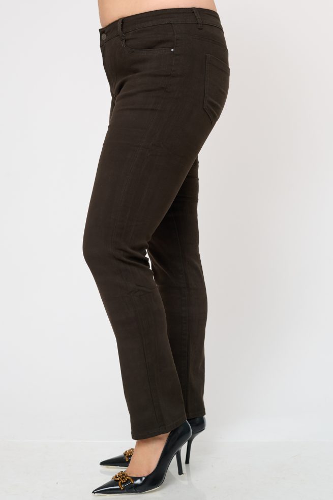 Τζιν Παντελόνι Slim Fit Charlotte Καφέ