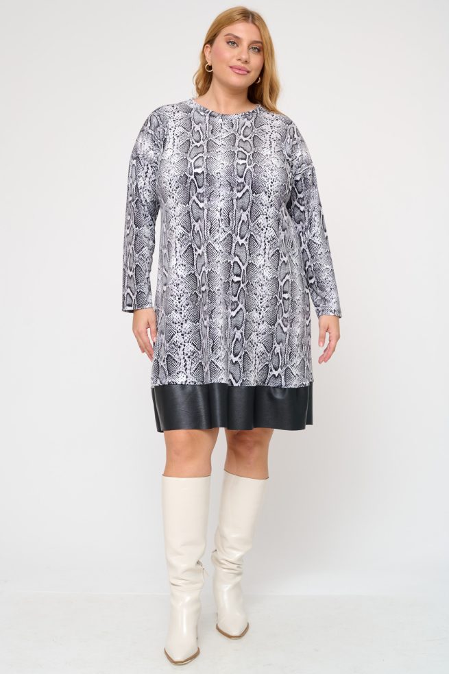 Φόρεμα Βελουτέ Snake Print Athina