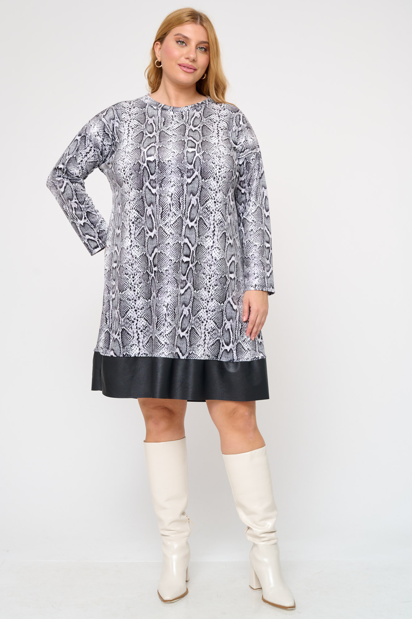 Φόρεμα Βελουτέ Snake Print Athina