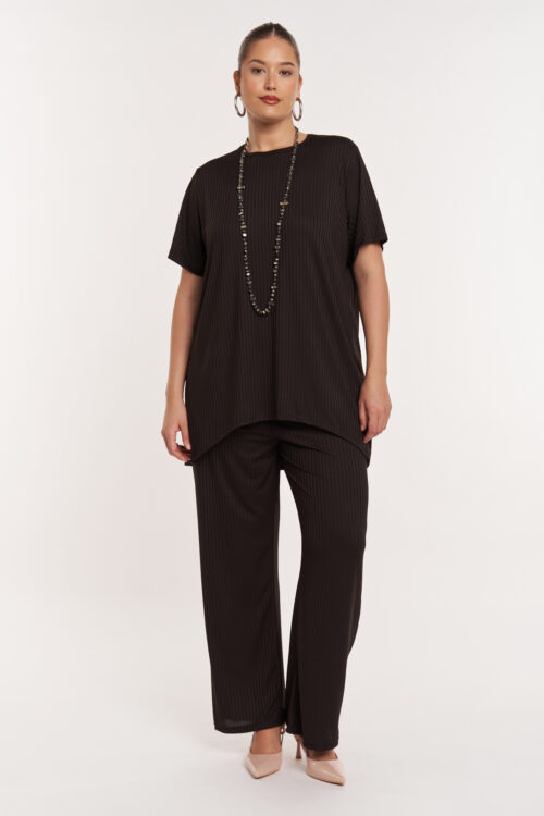 Παντελόνα Ελαστική Σε Διάταξη Nora Μαύρο