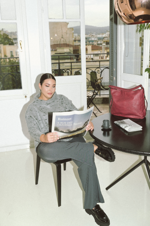 Παντελόνα Ελαστική Σε Διάταξη Nora Γκρι