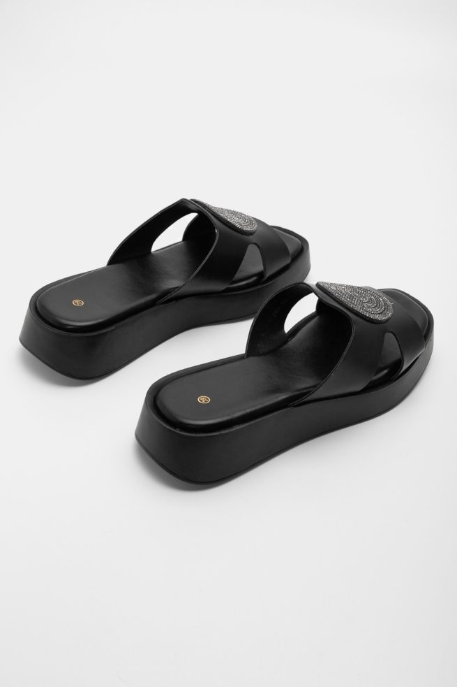 Σανδάλια Flatform με Διακοσμητική Τόκα Annus Μαύρο