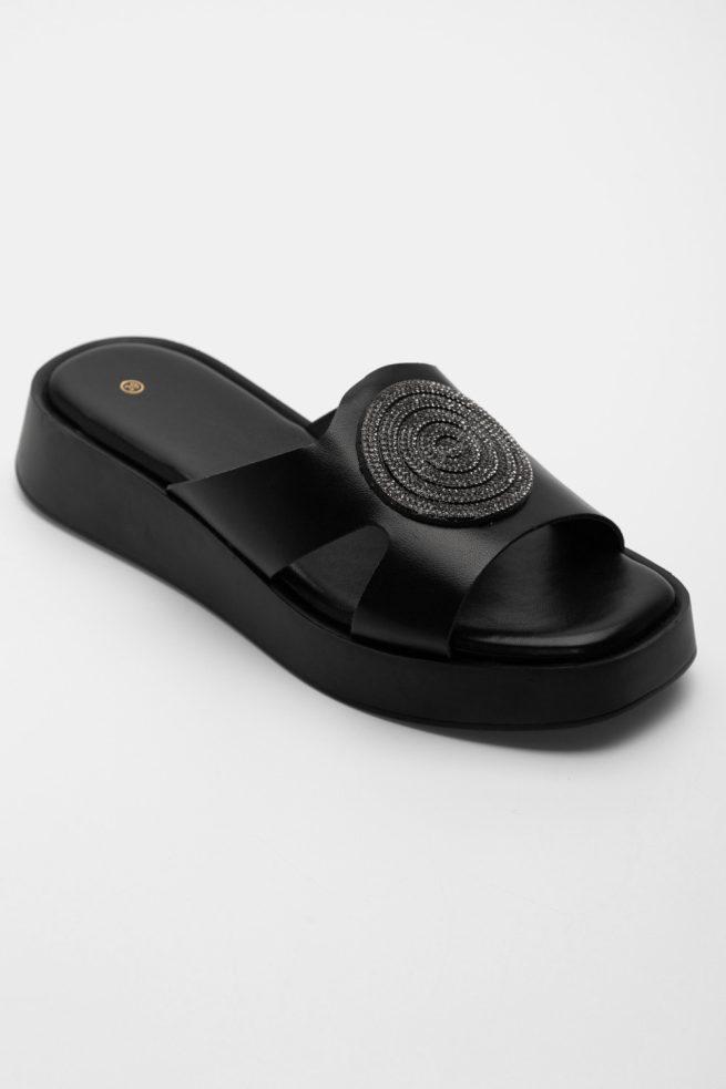 Σανδάλια Flatform με Διακοσμητική Τόκα Annus Μαύρο