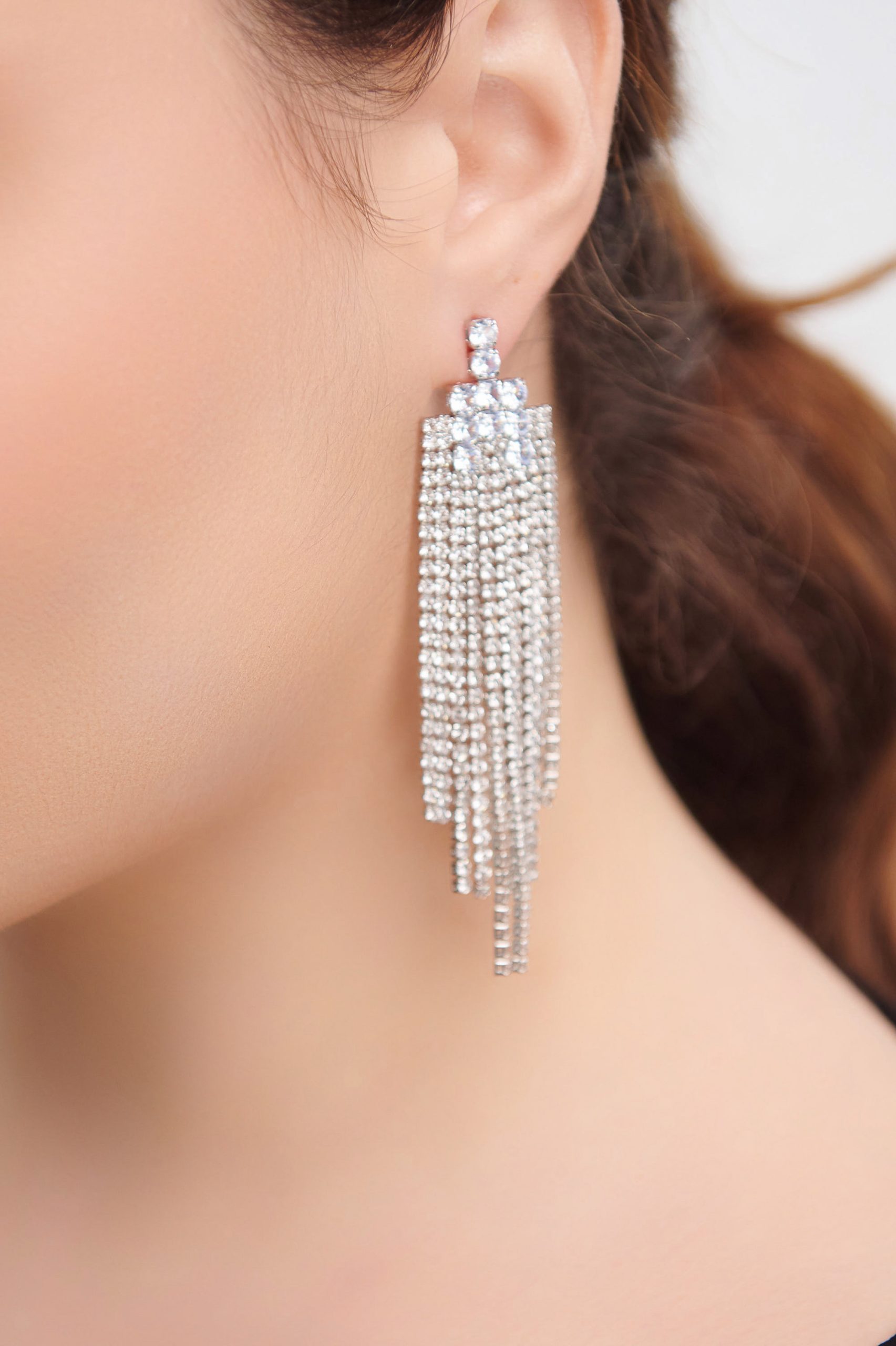 Κρεμαστά Σκουλαρίκια Diana Ασημί Κρεμαστά Σκουλαρίκια Diana Ασημί