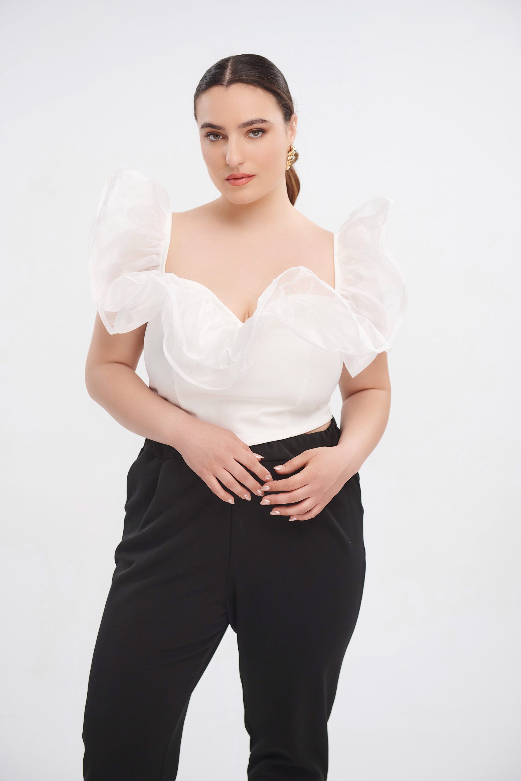 Crop Top με Οργάντζα Natalia