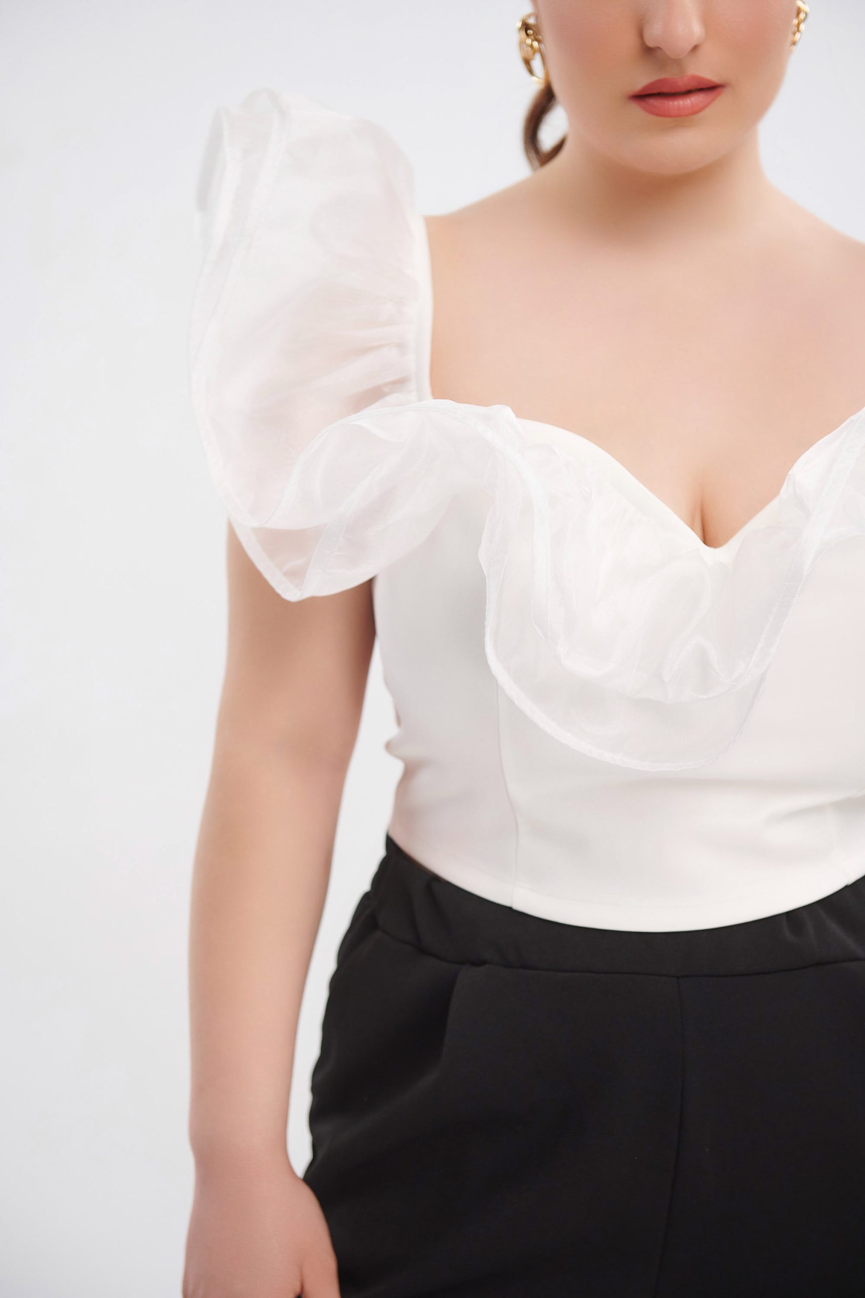 Crop Top με Οργάντζα Natalia