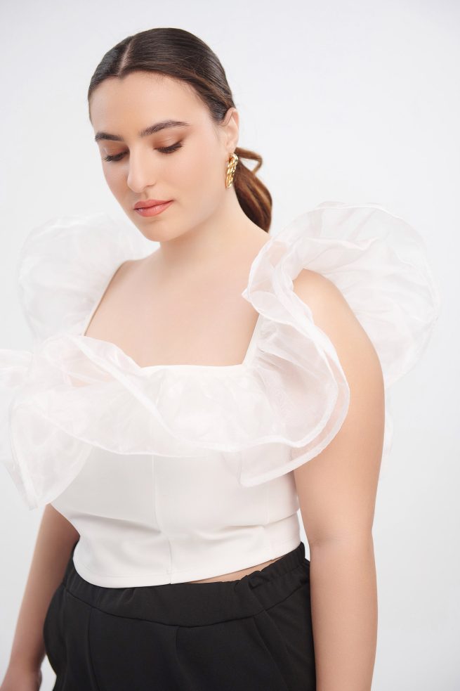 Crop Top με Οργάντζα Natalia