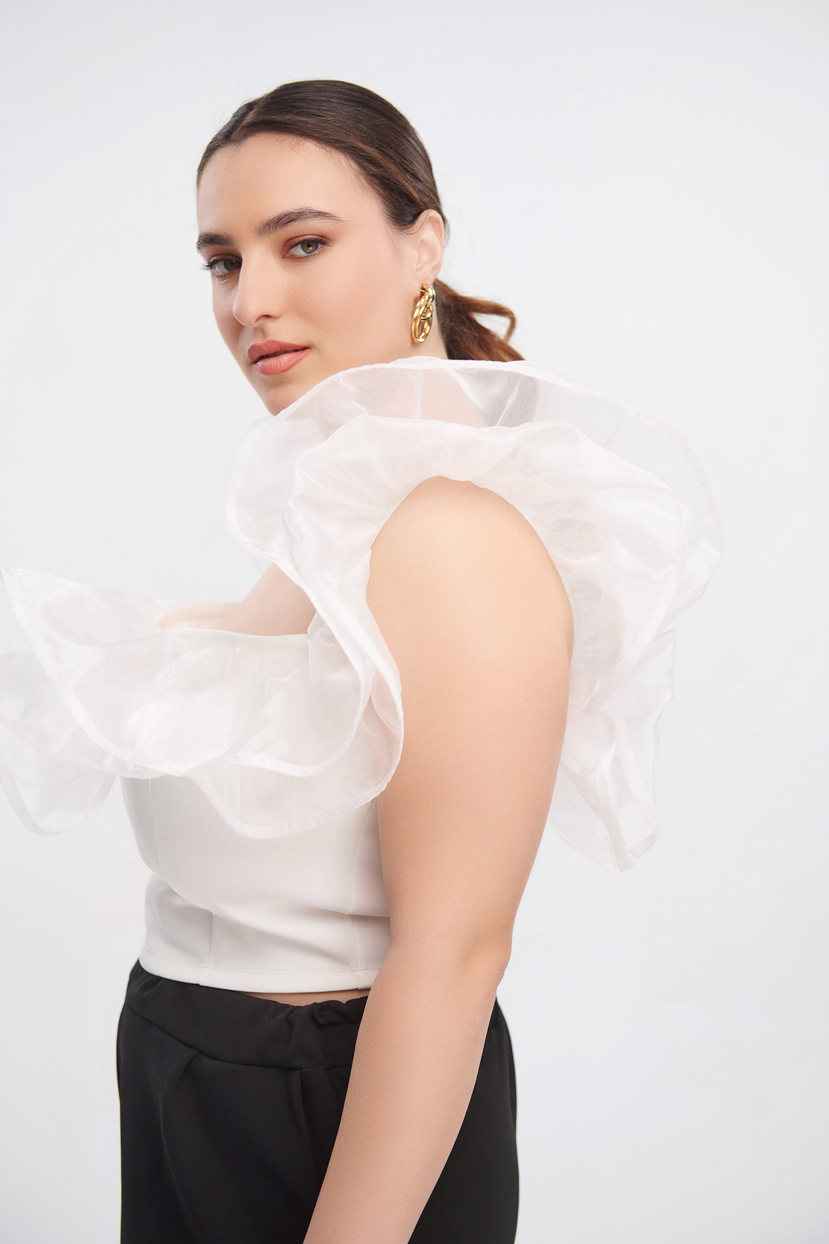 Crop Top με Οργάντζα Natalia