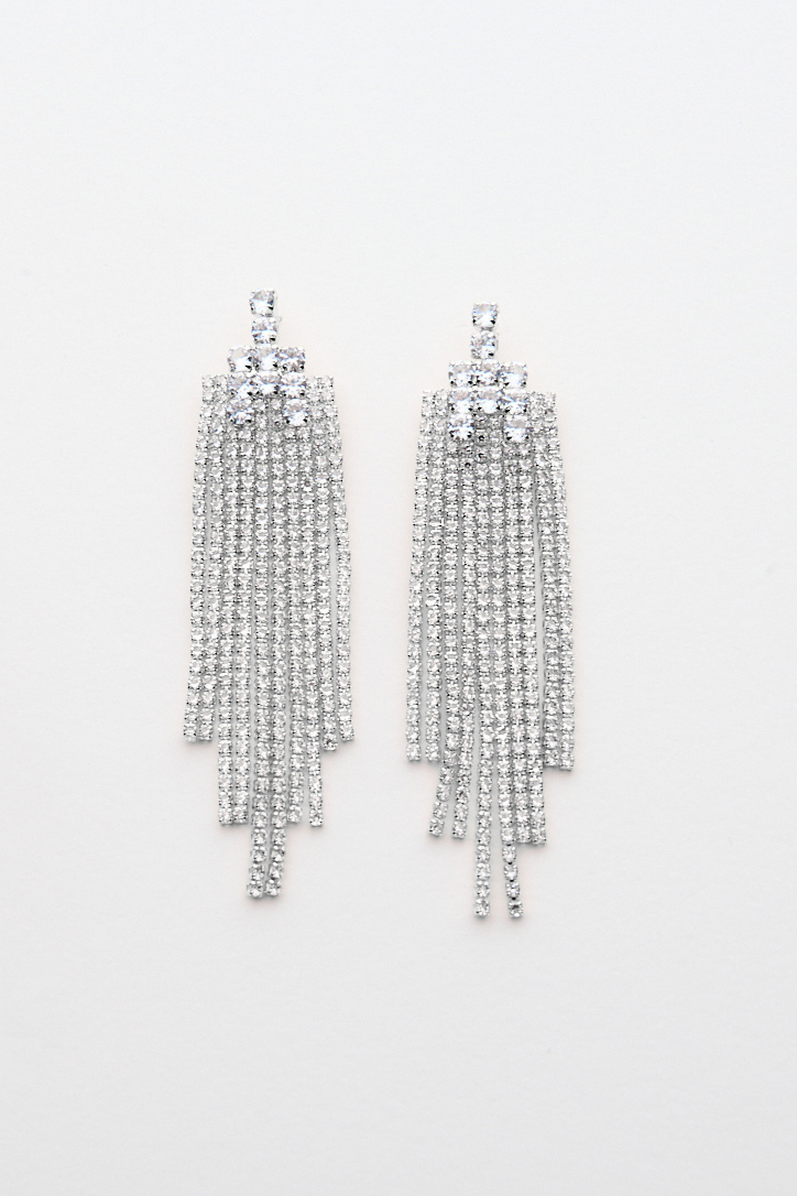 Κρεμαστά Σκουλαρίκια Diana Ασημί Κρεμαστά Σκουλαρίκια Diana Ασημί