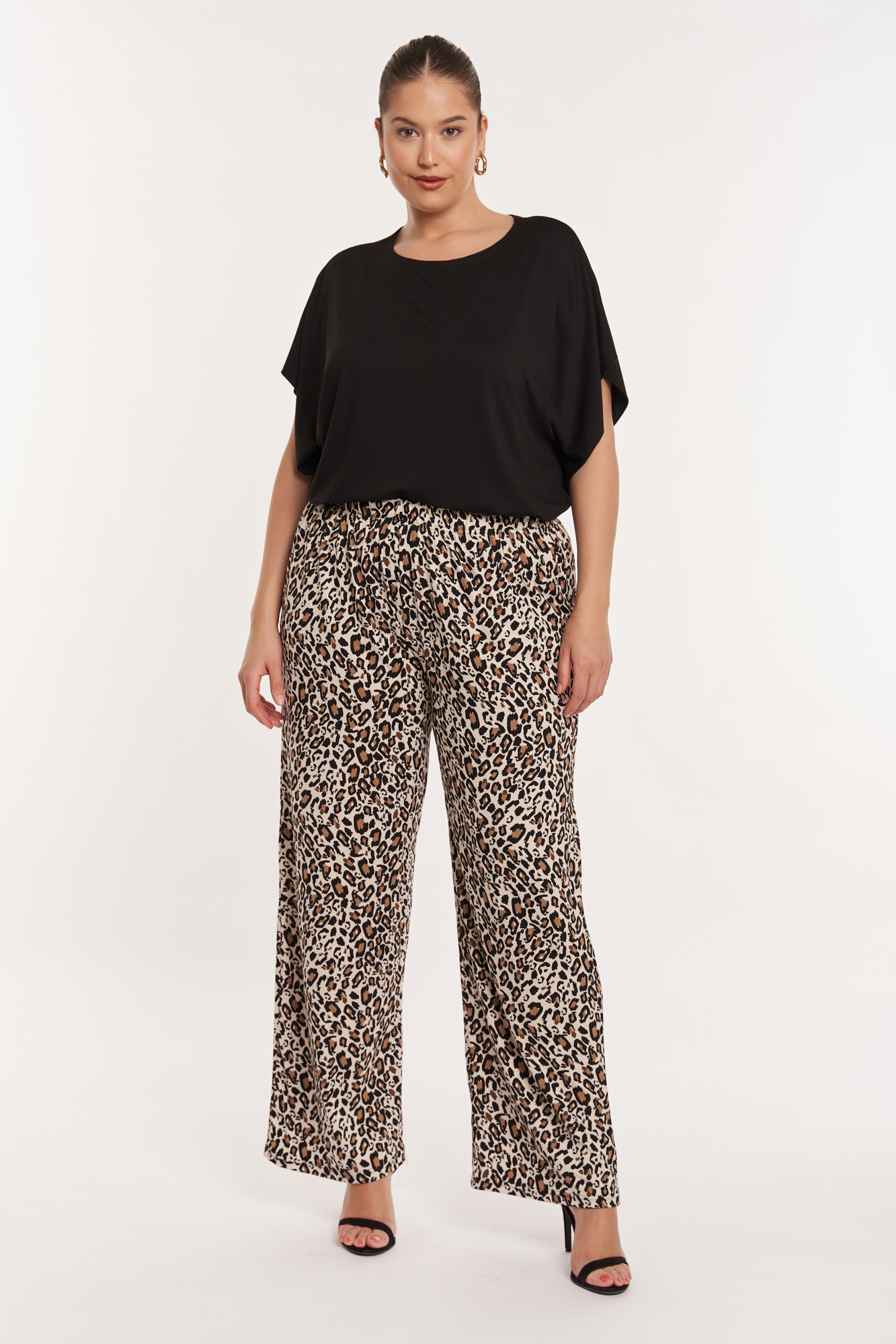 Παντελόνα Ελαστική Eva Leopard Μπεζ