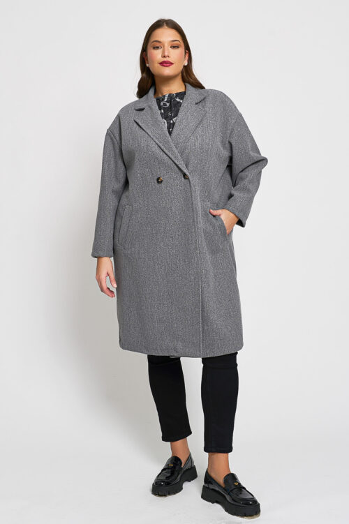 Παλτό με Γιακά Cornelia Γκρι