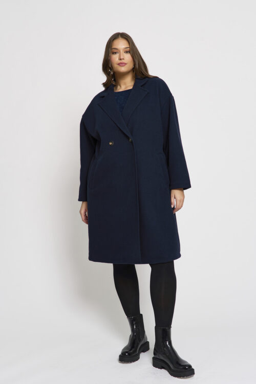 Παλτό με Γιακά Cornelia Μπλε