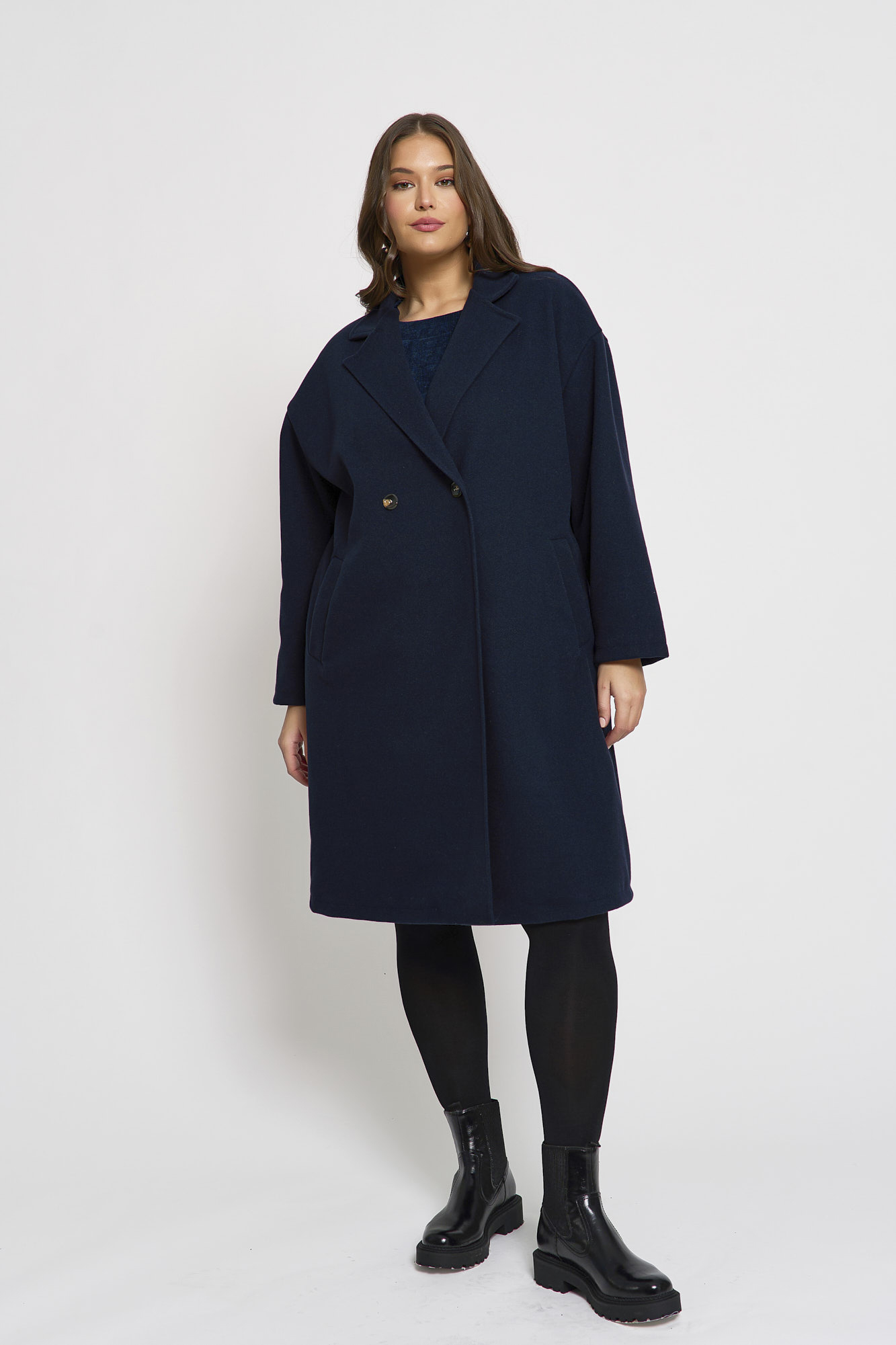 Παλτό με Γιακά Cornelia Μπλε