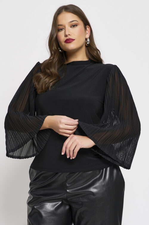 Μπλούζα Ελαστική με Πλισέ Μανίκια Yiouli