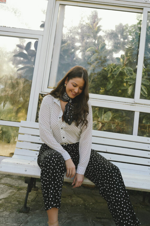 Πουκαμίσα Euphrosyne Πουά Λευκό