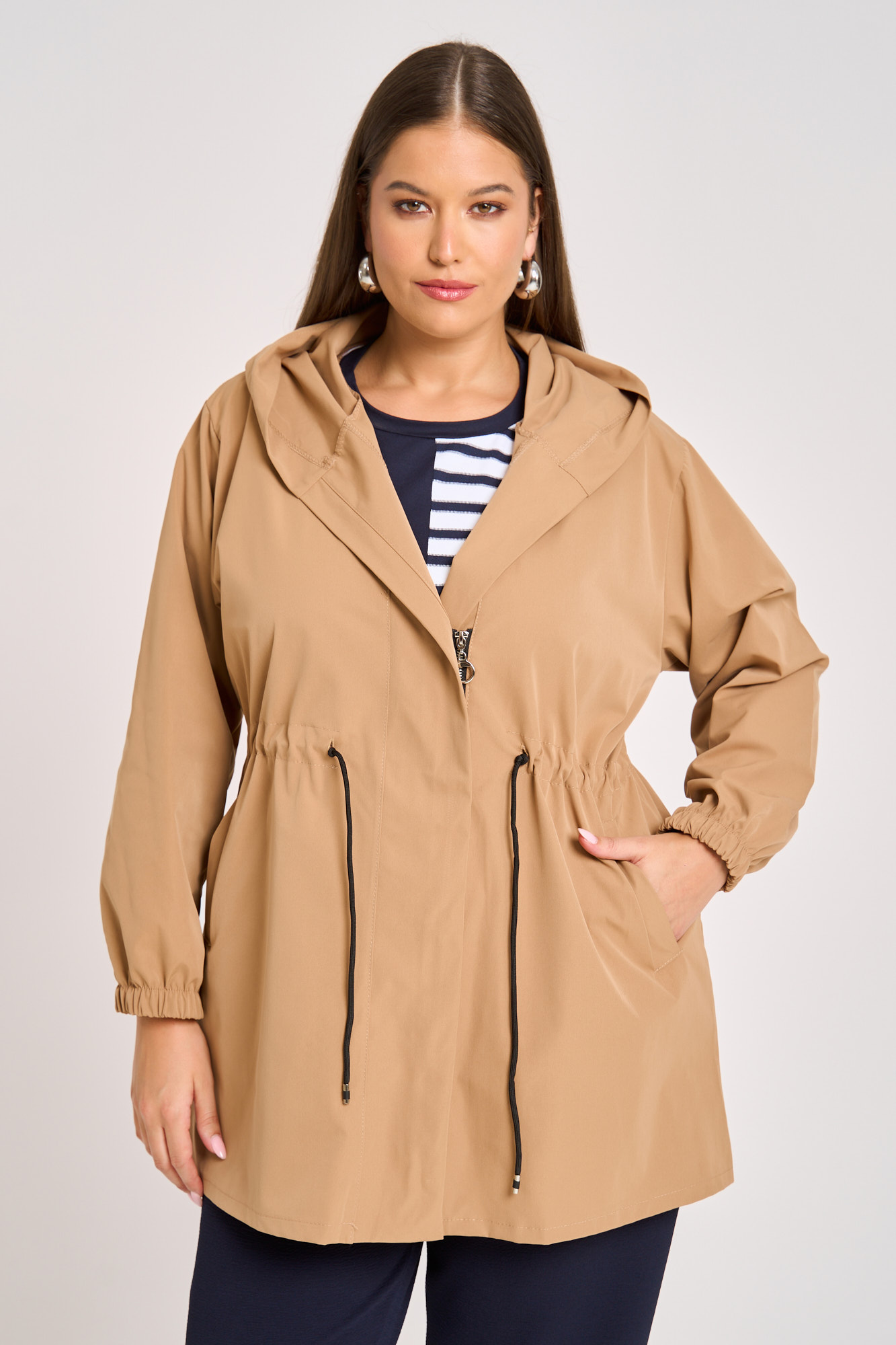 parka koukoula rithizomeni mesh cindy camel