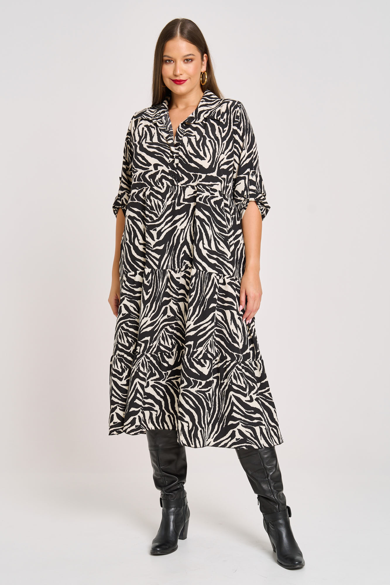 midi forema animal print giakas bolan melina zebra