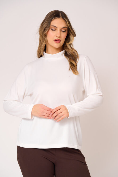 Μπλούζα με Χαμηλό Ζιβάγκο Ester Λευκό