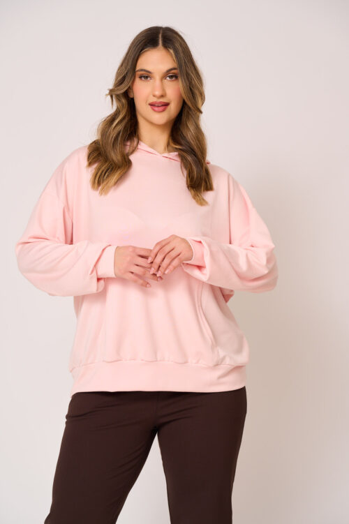 Ελαστική Μπλούζα με κουκούλα & τσέπη Angie