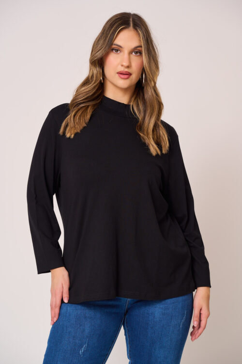 Μπλούζα με Χαμηλό Ζιβάγκο Ester Μαύρο