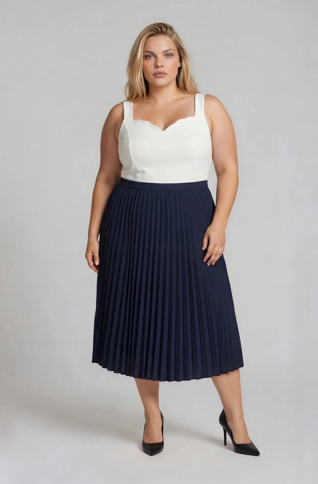 midi forema leuko top plise bianca