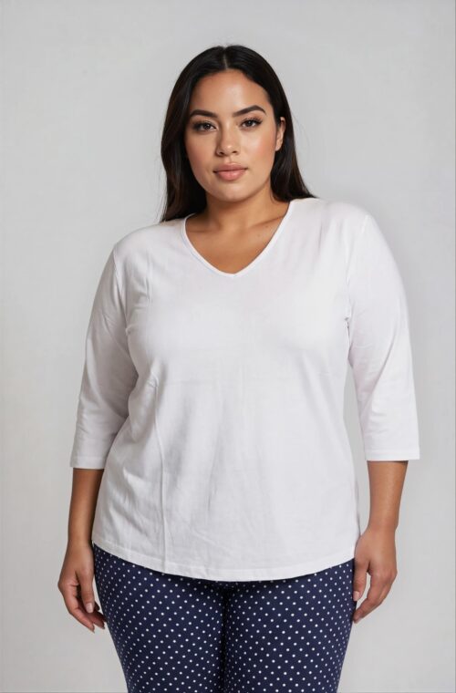 Μπλούζα Ελαστική V Yolanda Λευκό