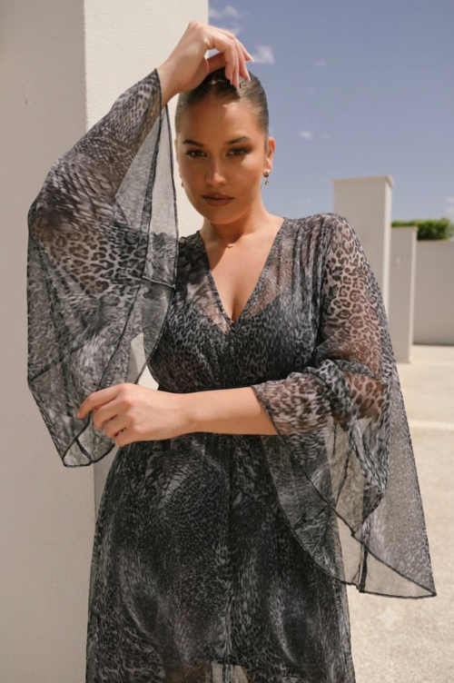 Maxi Φόρεμα Μουσελίνα Muse Animal Print